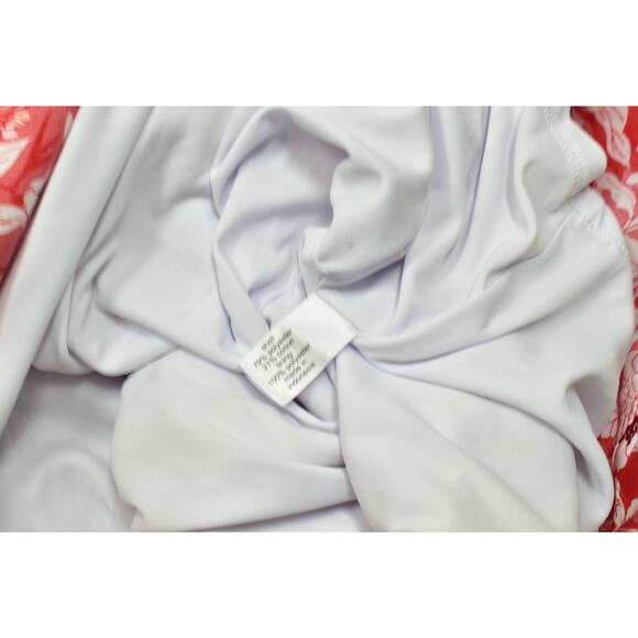 Lane Bryant Women's Plus Size 16 Red Floral Wrap V-Neck Mini Dress Short Sleeve - Picture 7 of 8